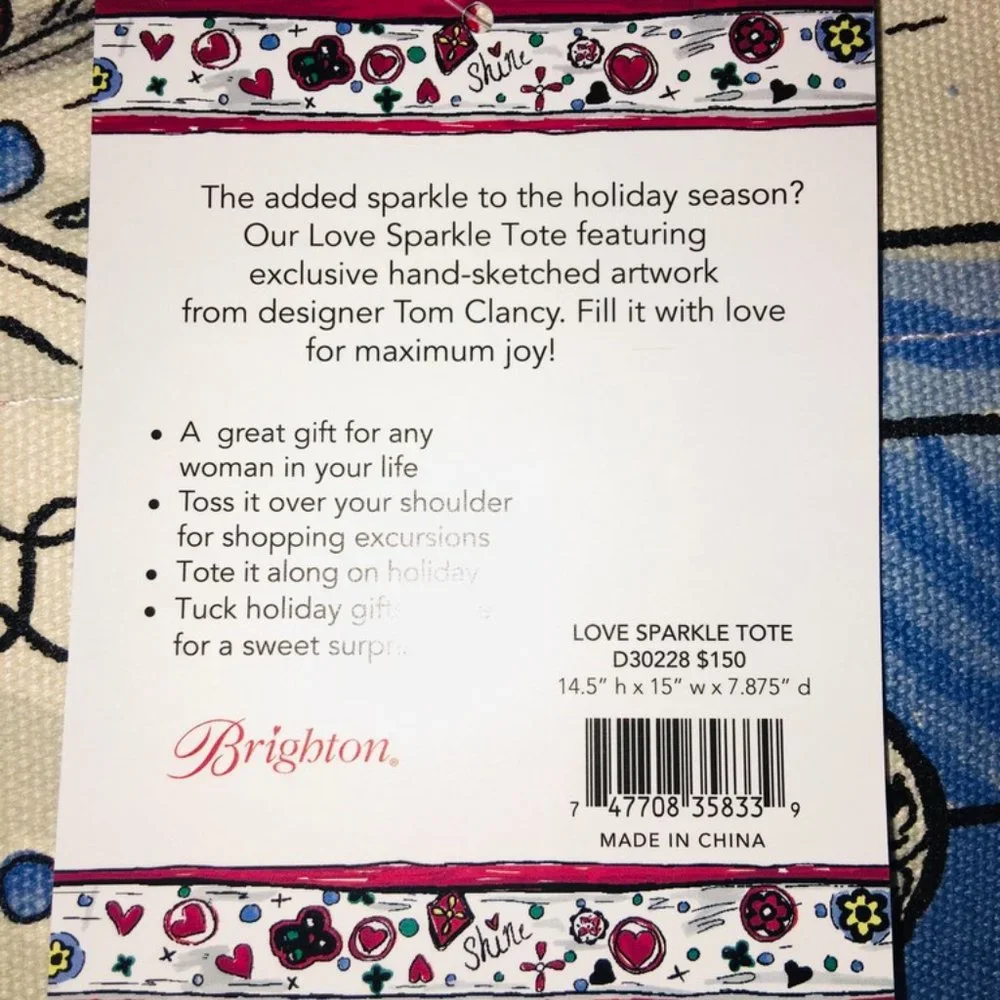 NWT!  Brighton Love Sparkle Tote